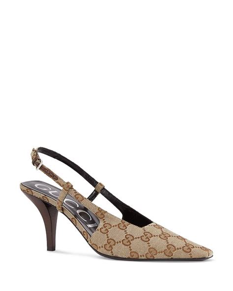 gucci denim pumps|Gucci Women's GG Pointed Toe Slingback Pumps .